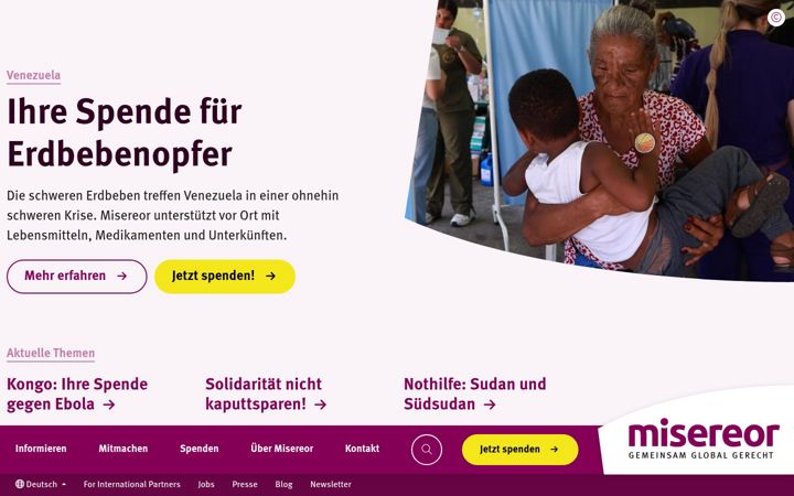 Screenshot of misereor.de
