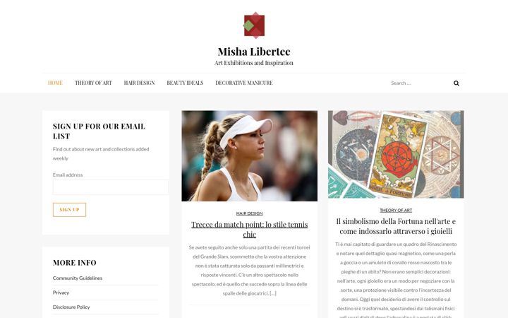 Screenshot of mishalibertee.com