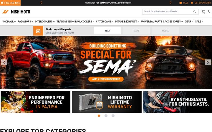 Screenshot of mishimoto.com