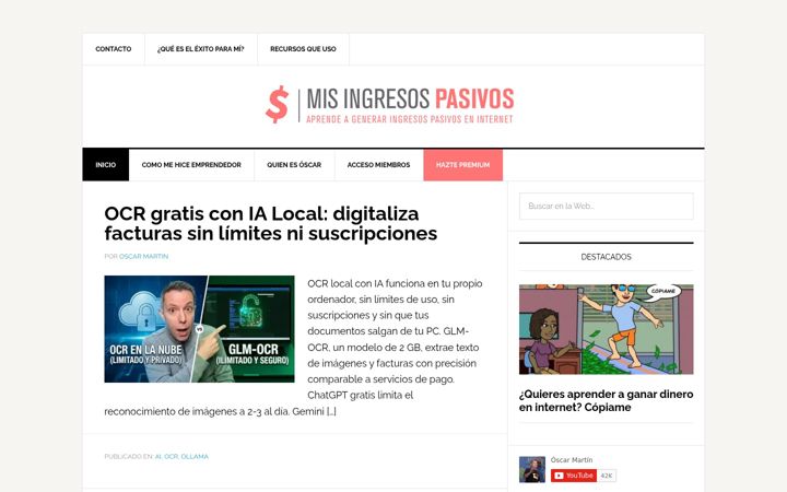 Screenshot of misingresospasivos.com