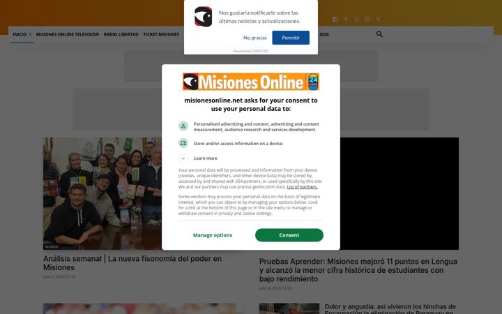 Screenshot of misionesonline.net