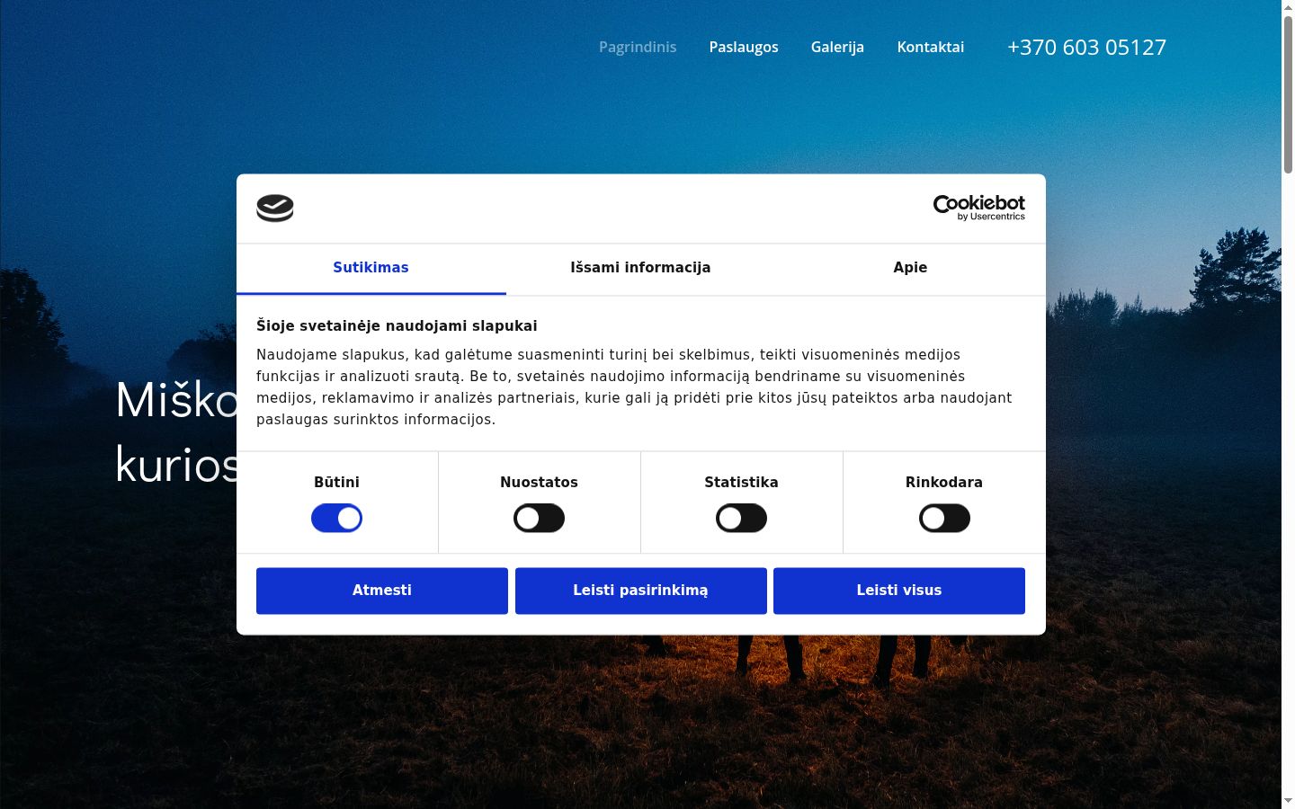 Screenshot of the consent banner shown before any interaction