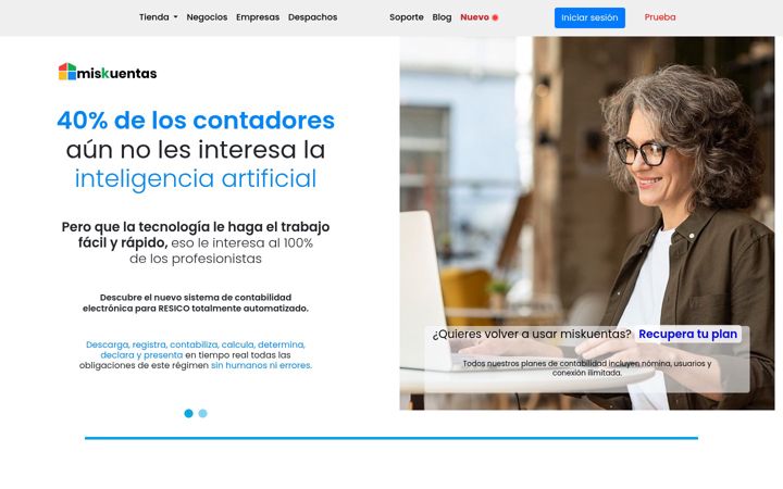 Screenshot of miskuentas.com