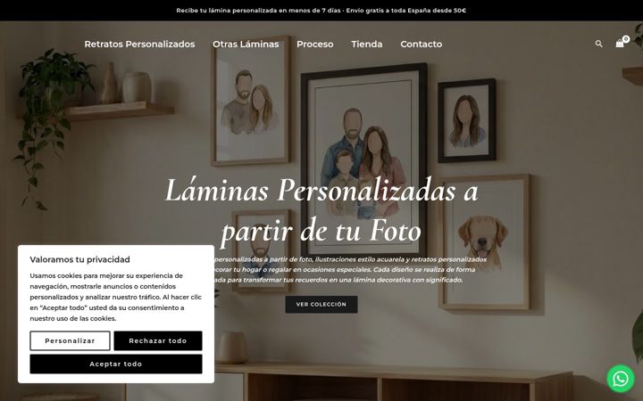 Screenshot of mislaminaspersonalizadas.com