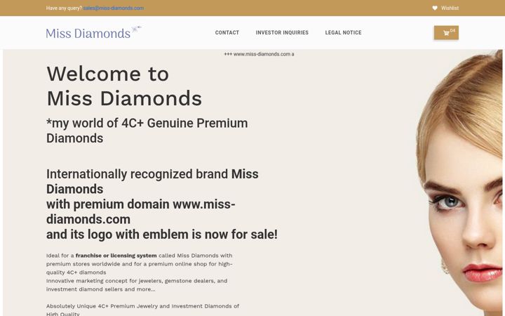 Screenshot of miss-diamonds.com