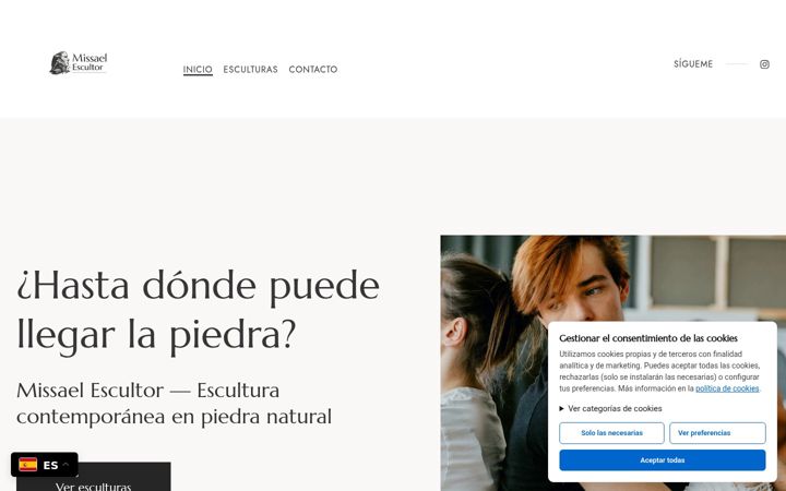 Screenshot of missaelescultor.com
