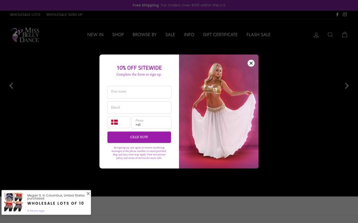 Screenshot of missbellydance.com
