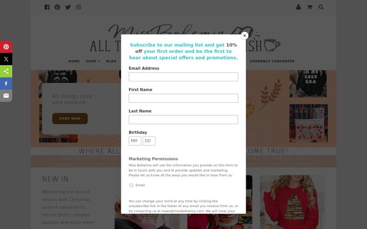 Screenshot of missbohemia.com