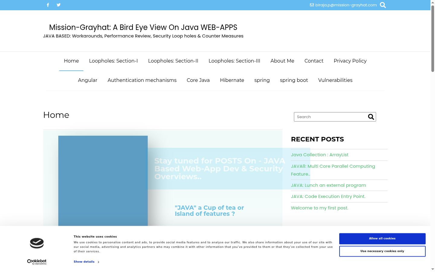 Screenshot of the consent banner shown before any interaction