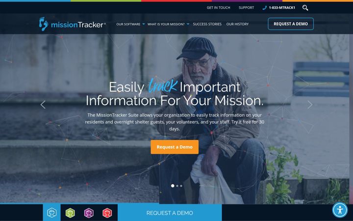 Screenshot of mission-tracker.com