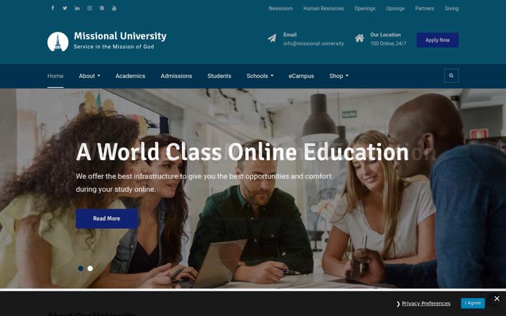 Screenshot of missional.university