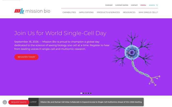 Screenshot of missionbio.com