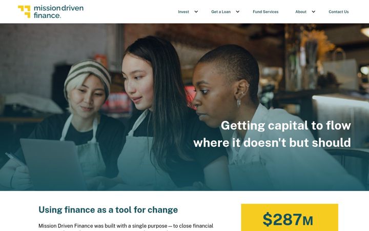Screenshot of missiondrivenfinance.com