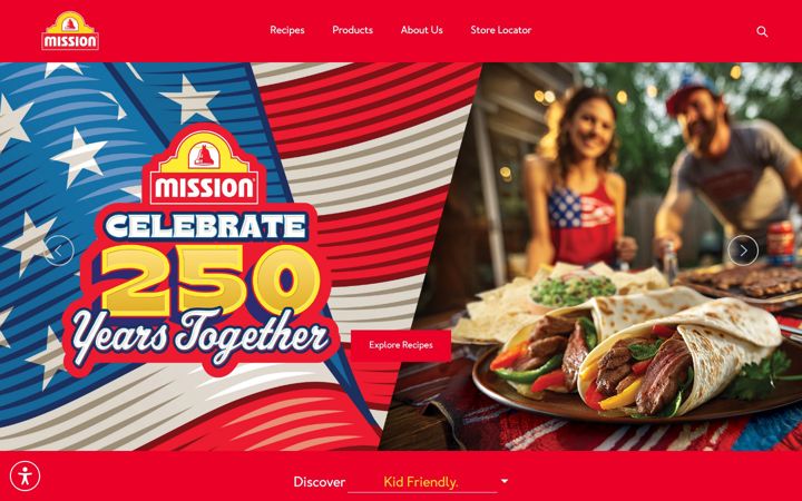 Screenshot of missionfoods.com