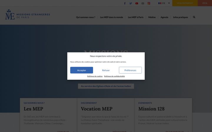 Screenshot of missionsetrangeres.com