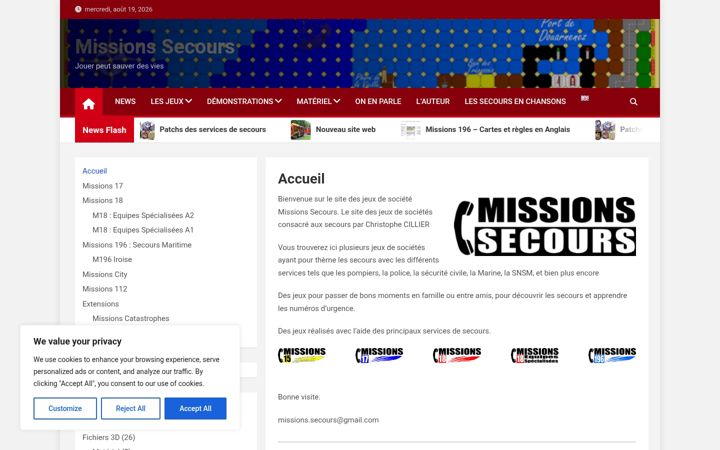 Screenshot of missionssecours.com