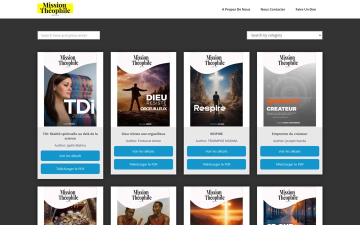 Screenshot of missiontheophile.com