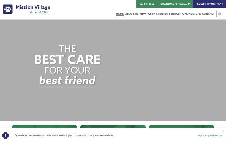 Screenshot of missionvillageanimalclinic.com