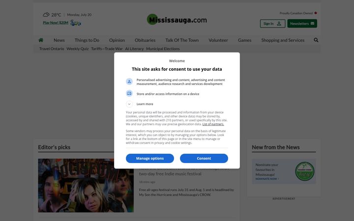 Screenshot of mississauga.com