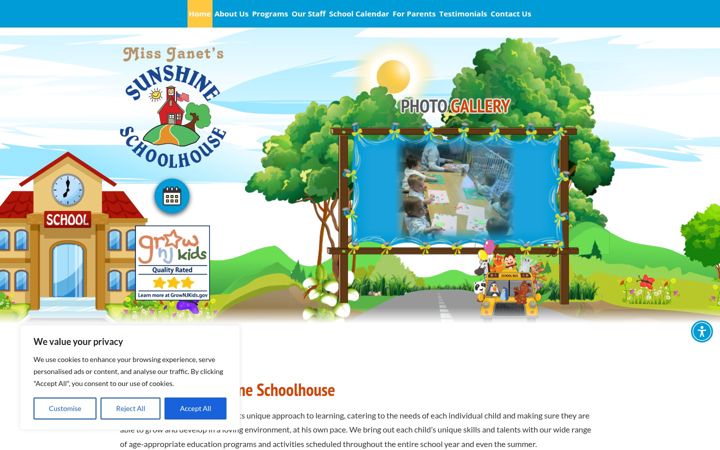 Screenshot of missjanetssunshineschoolhouse.com