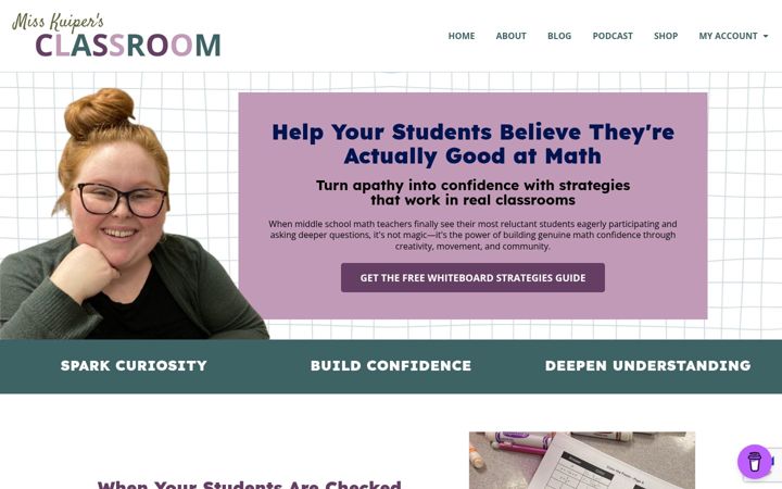 Screenshot of misskuipersclassroom.com