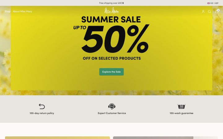Screenshot of missmary.co.uk
