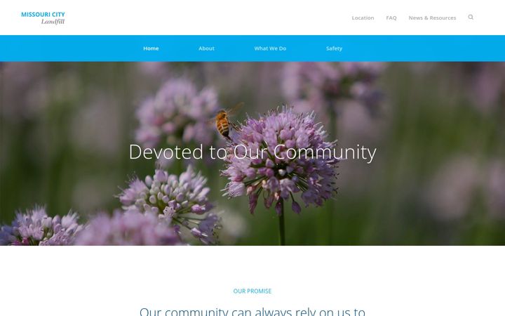 Screenshot of missouricitylandfill.com
