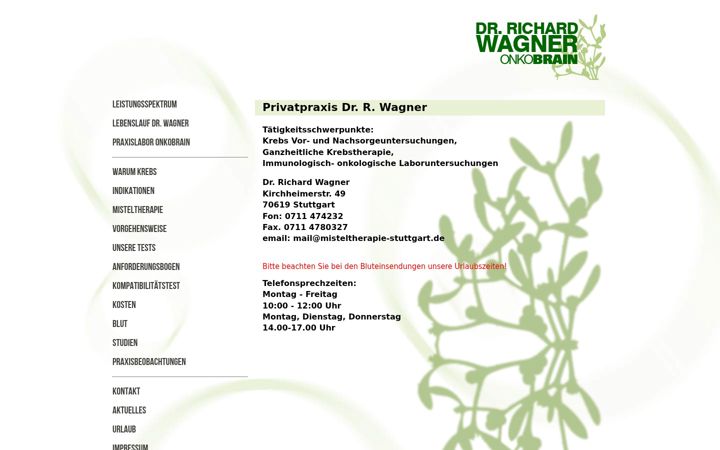 Screenshot of misteltherapie-stuttgart.de