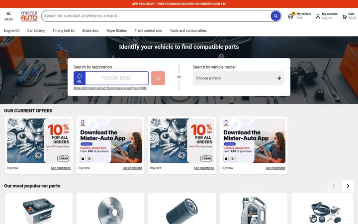 Screenshot of mister-auto.ie