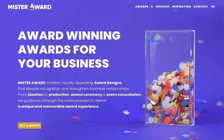 Screenshot of mister-award.com
