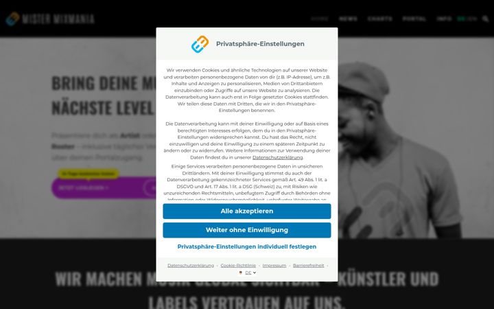 Screenshot of mister-mixmania.com