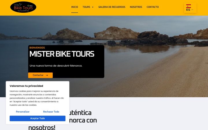 Screenshot of misterbiketours.com