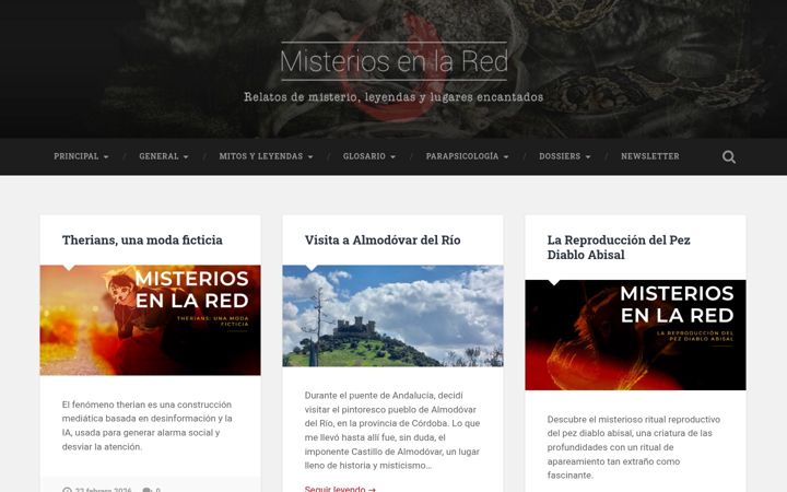 Screenshot of misteriosenlared.com