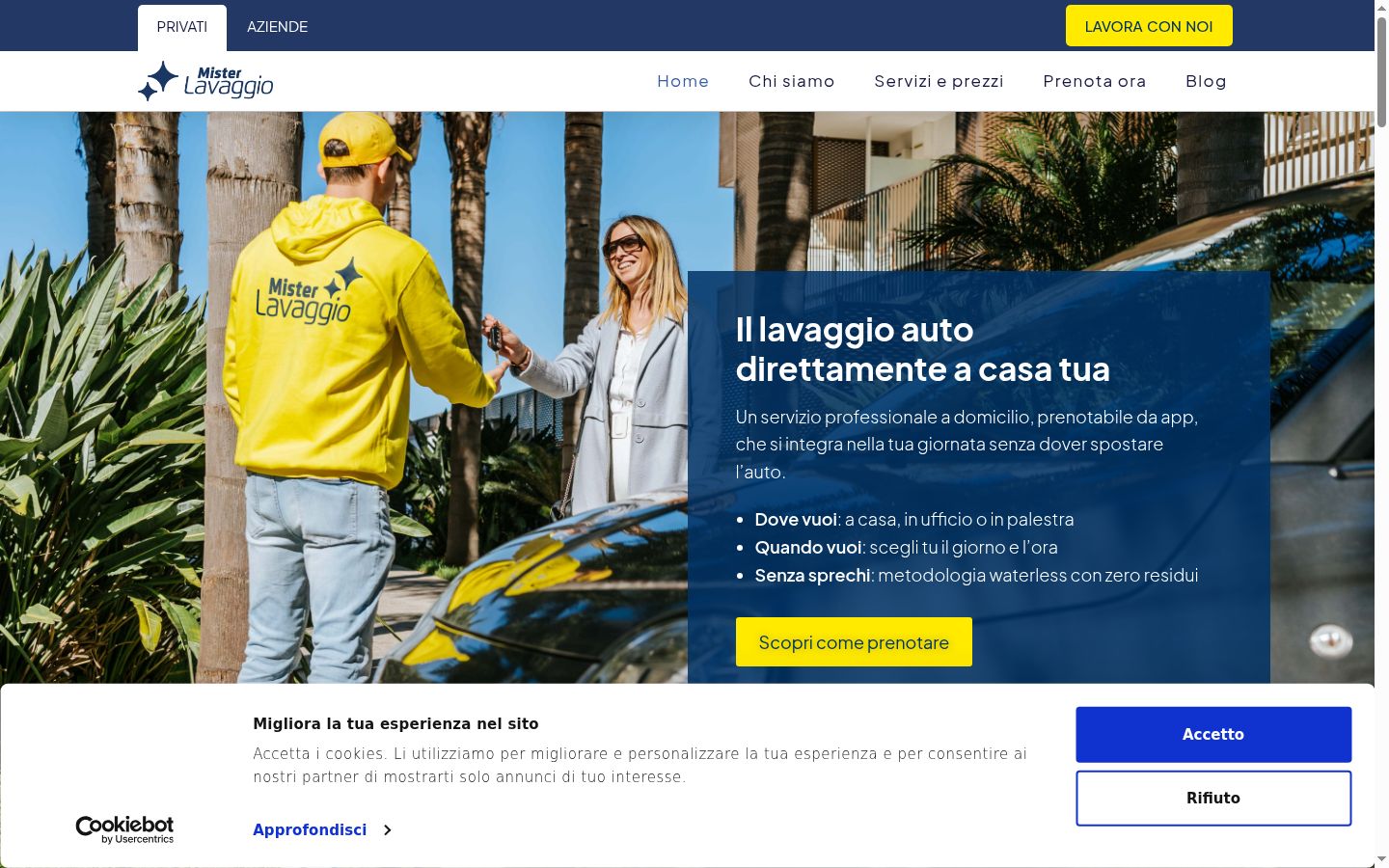 Snímek obrazovky baneru souhlasu zobrazeného před jakoukoli interakcí