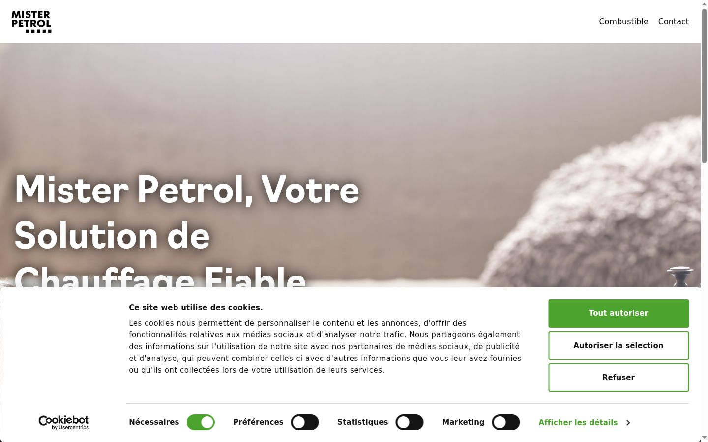 Screenshot del banner di consenso mostrato prima di qualsiasi interazione