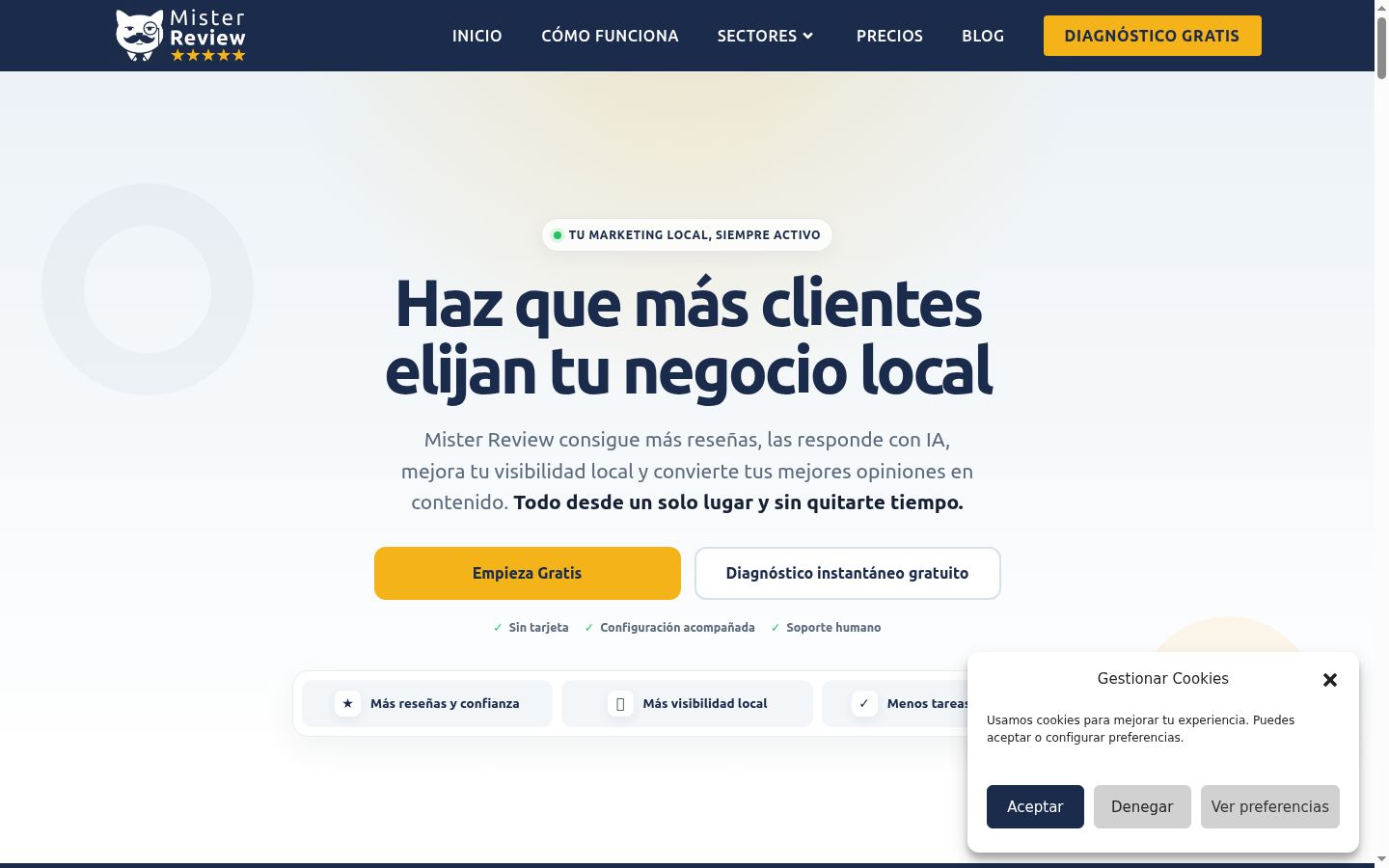 Screenshot del banner di consenso mostrato prima di qualsiasi interazione