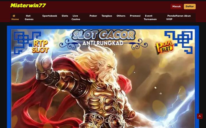 Screenshot of misterwin77.org