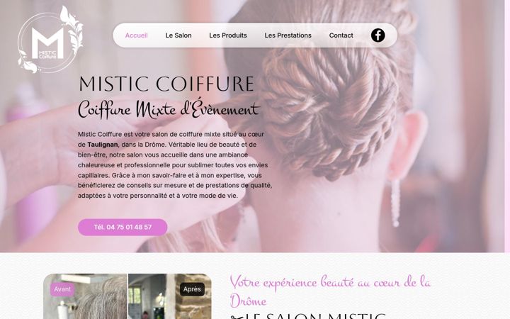 Screenshot of mistic-coiffure.com