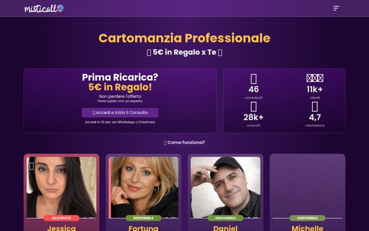 Screenshot of misticall.com