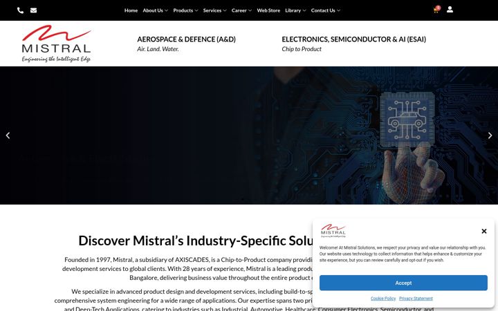 Screenshot of mistralsolutions.com