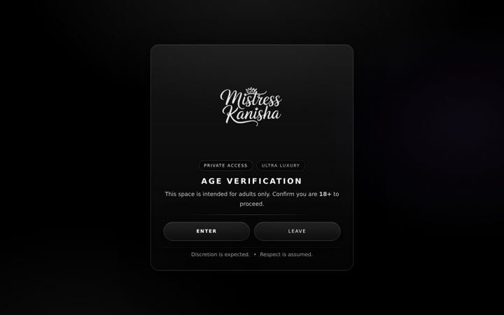 Screenshot of mistresskanisha.com