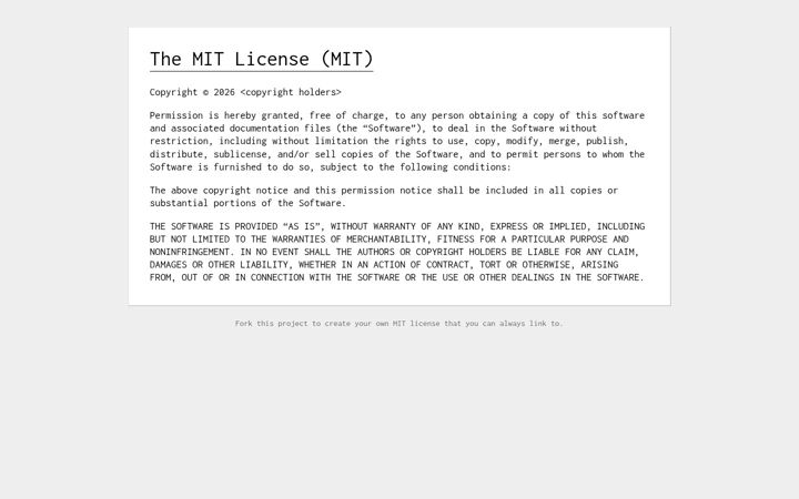 Screenshot of mit-license.org
