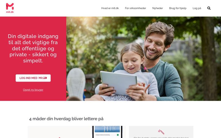 Screenshot of mit.dk