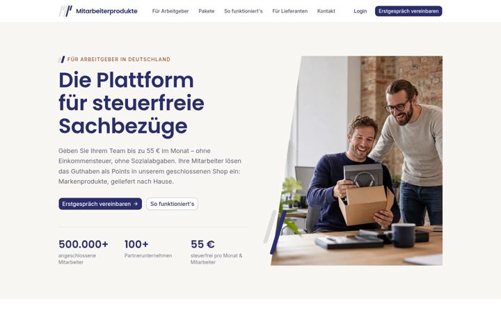 Screenshot of mitarbeiterprodukte.com