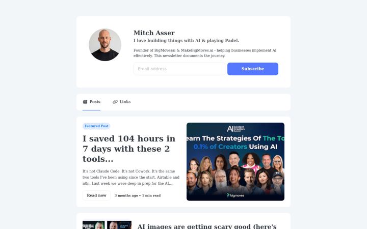 Screenshot of mitchasser.com
