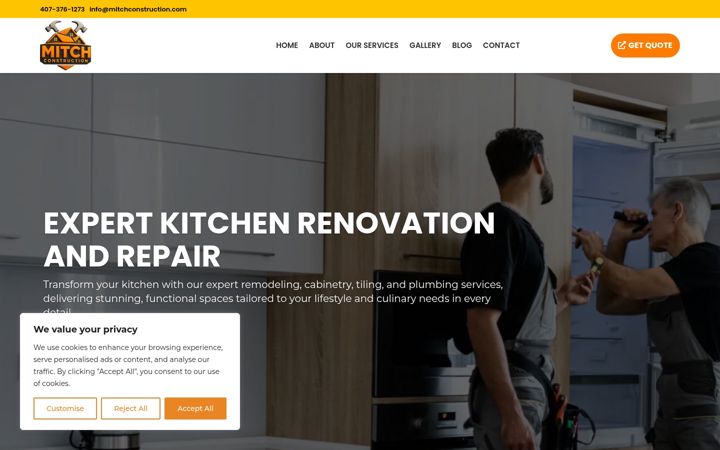 Screenshot of mitchconstruction.com