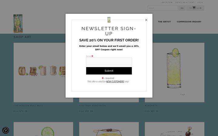 Screenshot of mitchhaysart.com