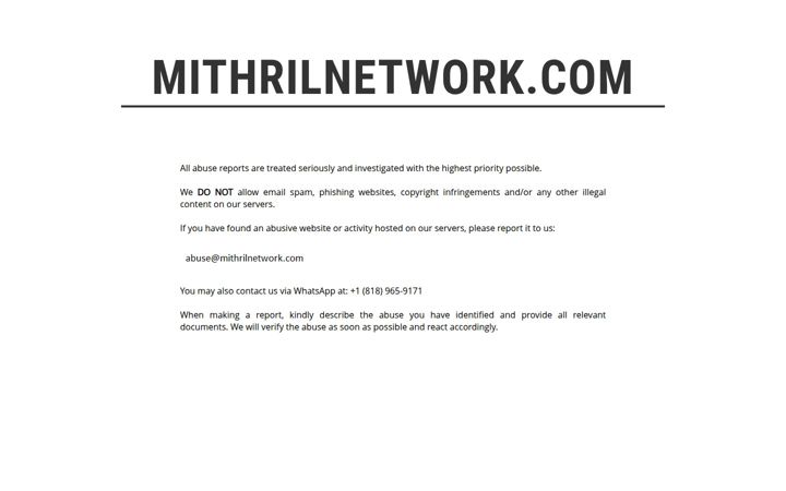 Zrzut ekranu mithrilnetwork.com