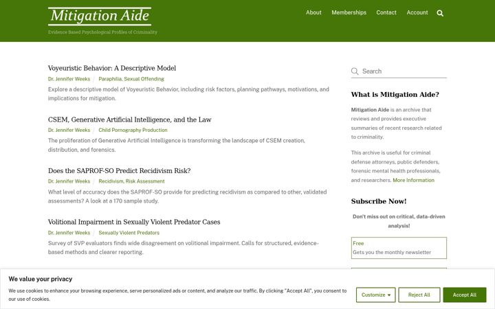 Screenshot of mitigationaide.com