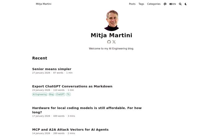 Screenshot of mitjamartini.com